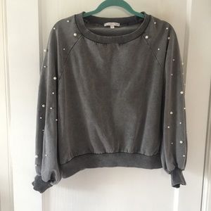 DONT ASK WHY- NWOT-pearl embellished sweatshirt